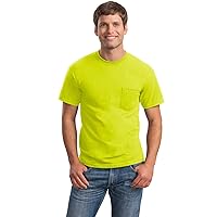 Gildan 6.1 oz. Ultra Cotton Long-Sleeve Pocket T-Shirt, Safety Green