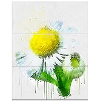 PT13617-28-36-3P Yellow Chamomile Sketch Watercolorextra Large Floral Canvas Art,,28x36 - 3 Panels