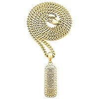 Pendant XANAX with Crystal Rhinestones 24 Inch Cuban Necklace Gold Color