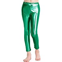 speerise Girls Kids High Waisted Shiny Metallic Dance Fashion Leggings