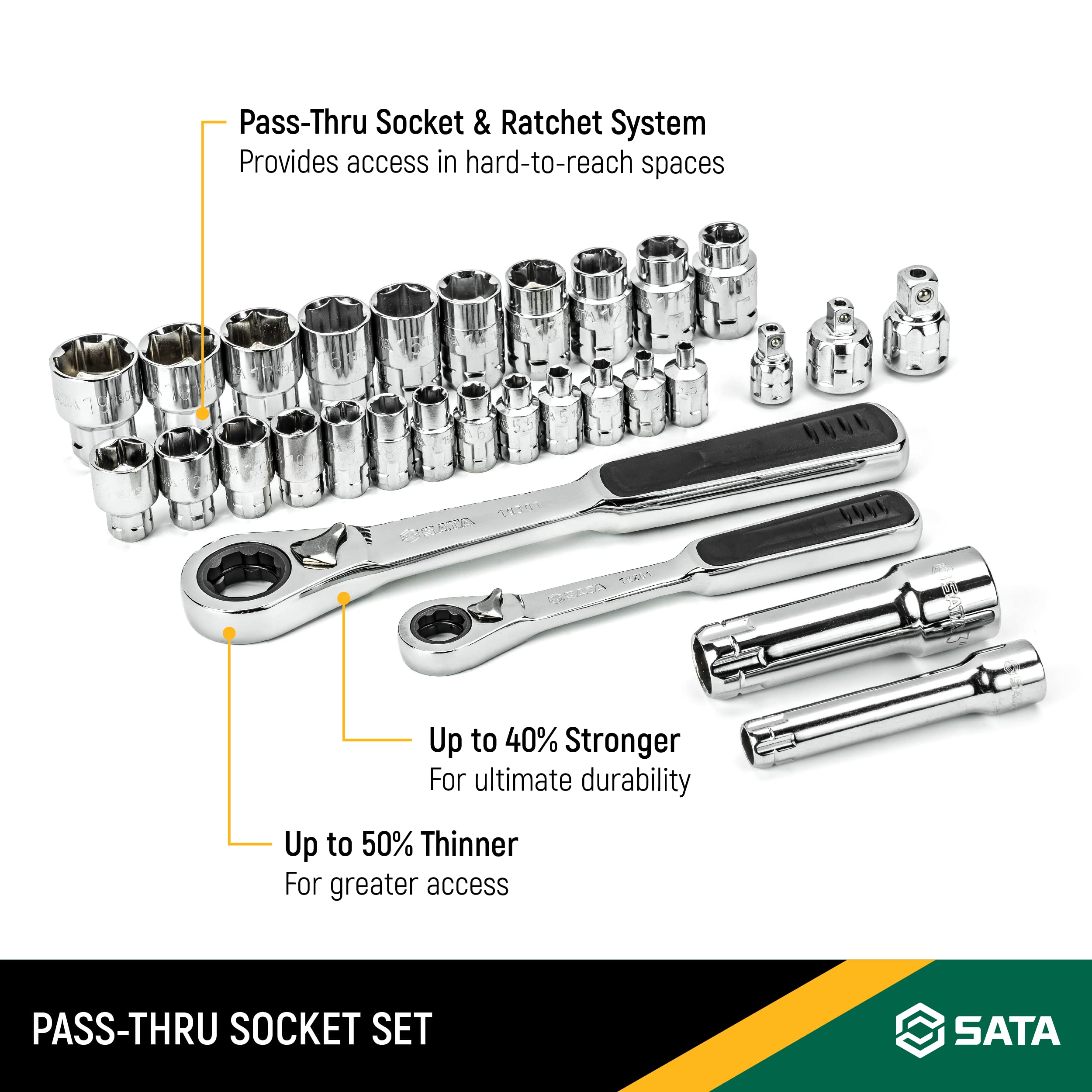 SATA 80-Piece 1/4-Inch, 3/8-Inch Vortex Socket Set - ST09135U-02