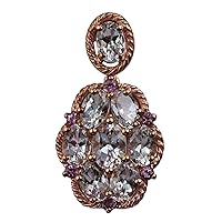 Stylish Morganite Natural Gemstone Oval Shape Pendant 10K, 14K, 18K Rose Gold Jewelry