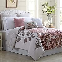 Amrapur Overseas Rose Farmhouse 8-Piece Embellished Comforter Set Queen