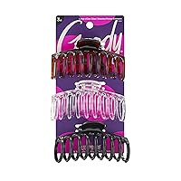 Classics Large Sprial Claw Clips - 3-Pack, Assorted Colors - Great for Easily Pulling Up Your Hair - Pain-Free Hair Accessories for Women, Men, Boys, and Girls