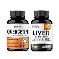 Sandhu's Quercetin 1000mg & Liver Renew Cleanse & Detox Capsules| Immune, Liver Health Support and Detoxification| Non-GMO | Made in USA