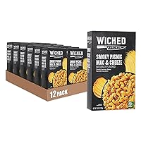 Wicked Kitchen Vegan Mac and Cheese, Smoky Picnic (12-Pack) Mac N Cheeze - Smoky, Saucy & Creamy with Vegan Bacon Plant-Based & Dairy-Free Cheezy Sauce & Macaroni, GMO-Free