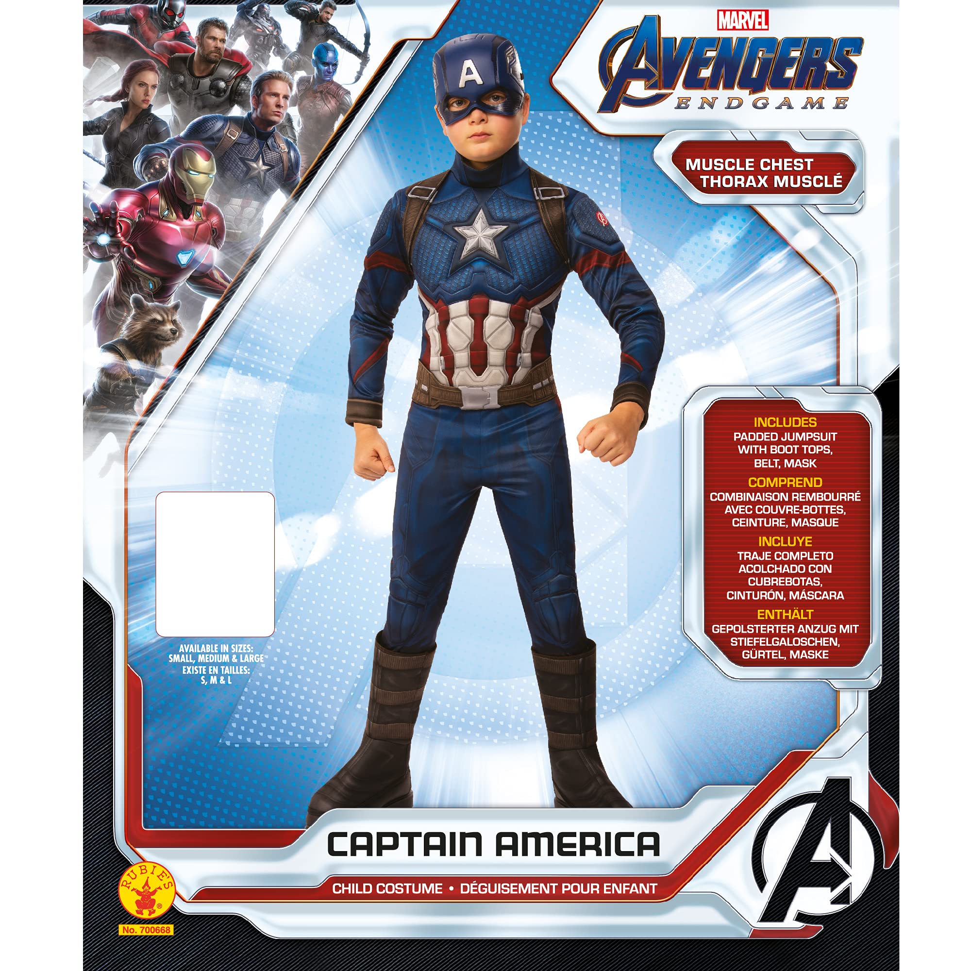 Rubie's Marvel: Avengers Endgame Child's Deluxe Captain America Costume & Mask