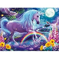 Ravensburger Glitter Unicorn 100 Piece Jigsaw Puzzle for Kids - 12980 - Every Piece is Unique, Pieces Fit Together Perfectly , 19 x 14 inches (49 x 36 cm).