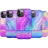 Custom Neon Rainbow Agate Marble Case, Personalized Name Case, Designed ‎for iPhone 15 Plus, iPhone 14 Pro Max, iPhone 13 Mini, iPhone 12, 11, X/XS Max, ‎XR, 7/8‎