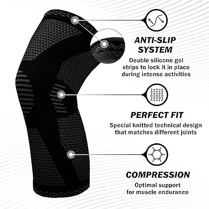 POWERLIX Knee Compression Sleeve - For Men & Women – Knee Support for Running, Basketball, Weightlifting, Gym, Workout, Sport