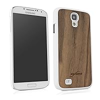 BoxWave Case Compatible with Galaxy S4 (Case by BoxWave) - True Wood Minimus Case - Walnut, Walnut Wood Cover w/Durable Hard Shell Edges for Galaxy S4, Samsung Galaxy S4 - Winter White