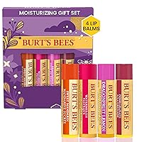 Burt's Bees Holiday Gift, 4 Lip Balms Stocking Stuffer, Beeswax Bounty Set, Pomegranate, Sweet Mandarin, Coconut And Pear & Watermelon