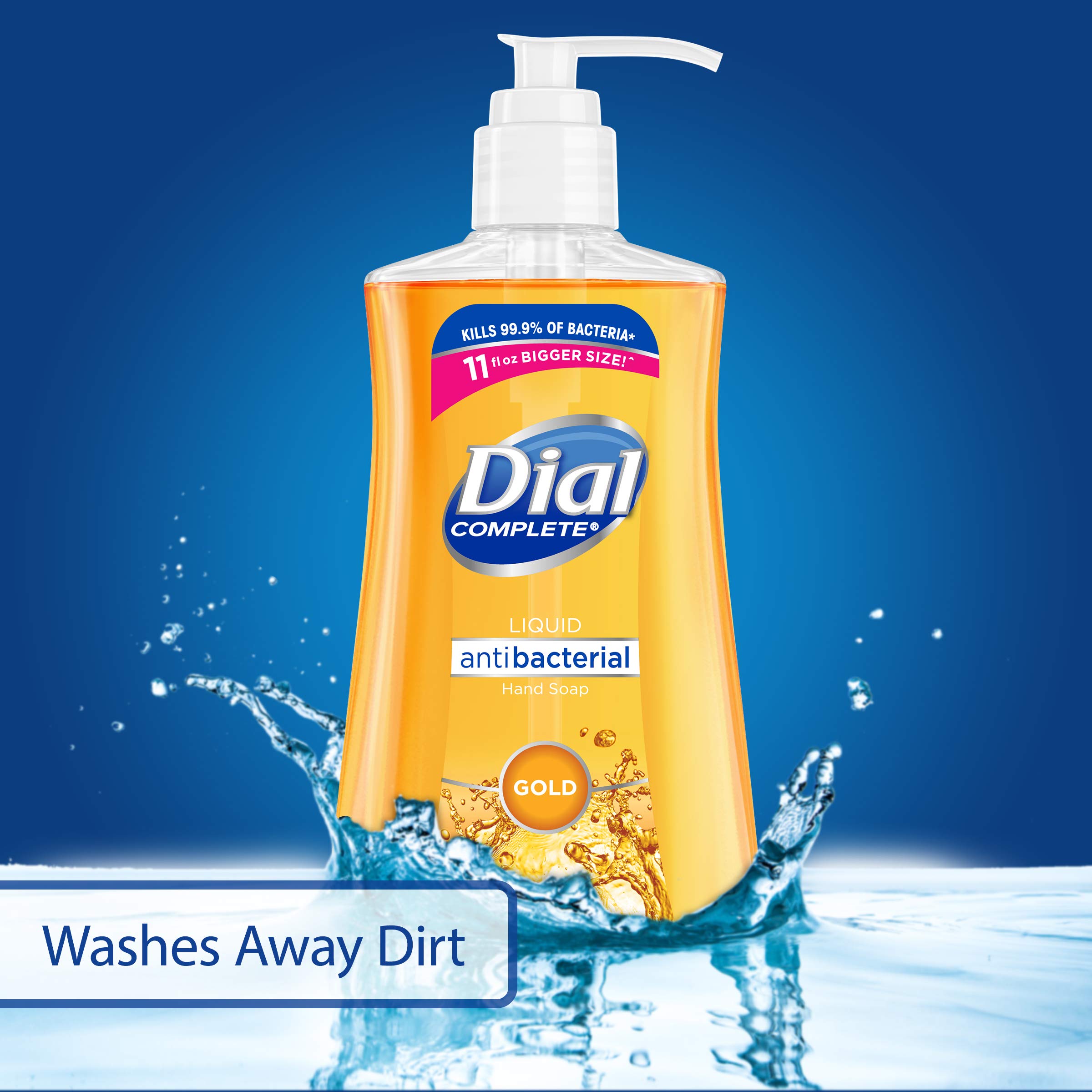 Dial Complete Antibacterial Liquid Hand Soap, Gold, 11 fl oz (Pack of 4)
