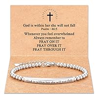 Religious Gift for Her God is Within Her She Will Not Fall Bible Verse Bracelet Gift for Her