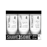 Billy Jealousy Shave3some Travel-Size Trio Shaving Kit for Men with Heating Pre-Shave, Super Slick Shave Cream and Cooling After-Shave, Citrus Scent, 3 Fl Oz Each