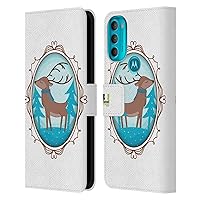 Head Case Designs Deer Winter Animals Leather Book Wallet Case Cover Compatible with Motorola Moto G71 5G