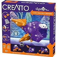 Creatto Flashy Fish & Silly Swimmers Light-Up 3D Puzzle Kit | Includes Creatto Puzzle Pieces to Make Illuminated Craft Creations, Sting Ray, Turtle, Crab, Fish | DIY Activity & LED Lights