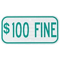 ZING 2200 Eco Parking Sign, 100 Fine, 6Hx12W, Engineer Grade Prismatic, Recycled Aluminum