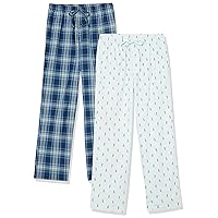 Amazon Essentials Men's Cotton Poplin Full-Length Pajama Bottoms, Pack of 2