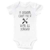 Baffle Funny Grandpa Onesie, If GRANDPA Can't FIX It, We're All SCREWED, Baby Bodysuit