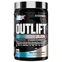 Outlift Burn Pre Workout Powder, 2 in 1 Performance & Shredding Supplement with Metabolyte, GBBGO (22 Servings, Red White Merica)