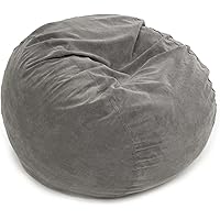 CordaRoy's Corduroy Bean Bag Chair, Convertible Chair Folds from Bean Bag to Lounger, As Seen on Shark Tank, Grey - Full Size