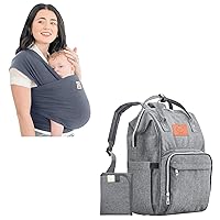 KeaBabies Baby Wrap Carrier & Diaper Bag Backpack - All in 1 Original Breathable Baby Sling - Waterproof Multi Function Baby Travel Bags - Lightweight,Hands Free Baby Carrier Sling - Baby Carrier Wrap