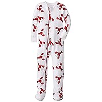 Little Boys' Front-Zip Footed Lobster Jumpsuit