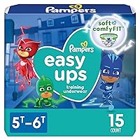 Pampers Easy Ups Boys & Girls Potty Training Pants - Size 5T-6T, 15 Count, Training Underwear (Packaging May Vary)
