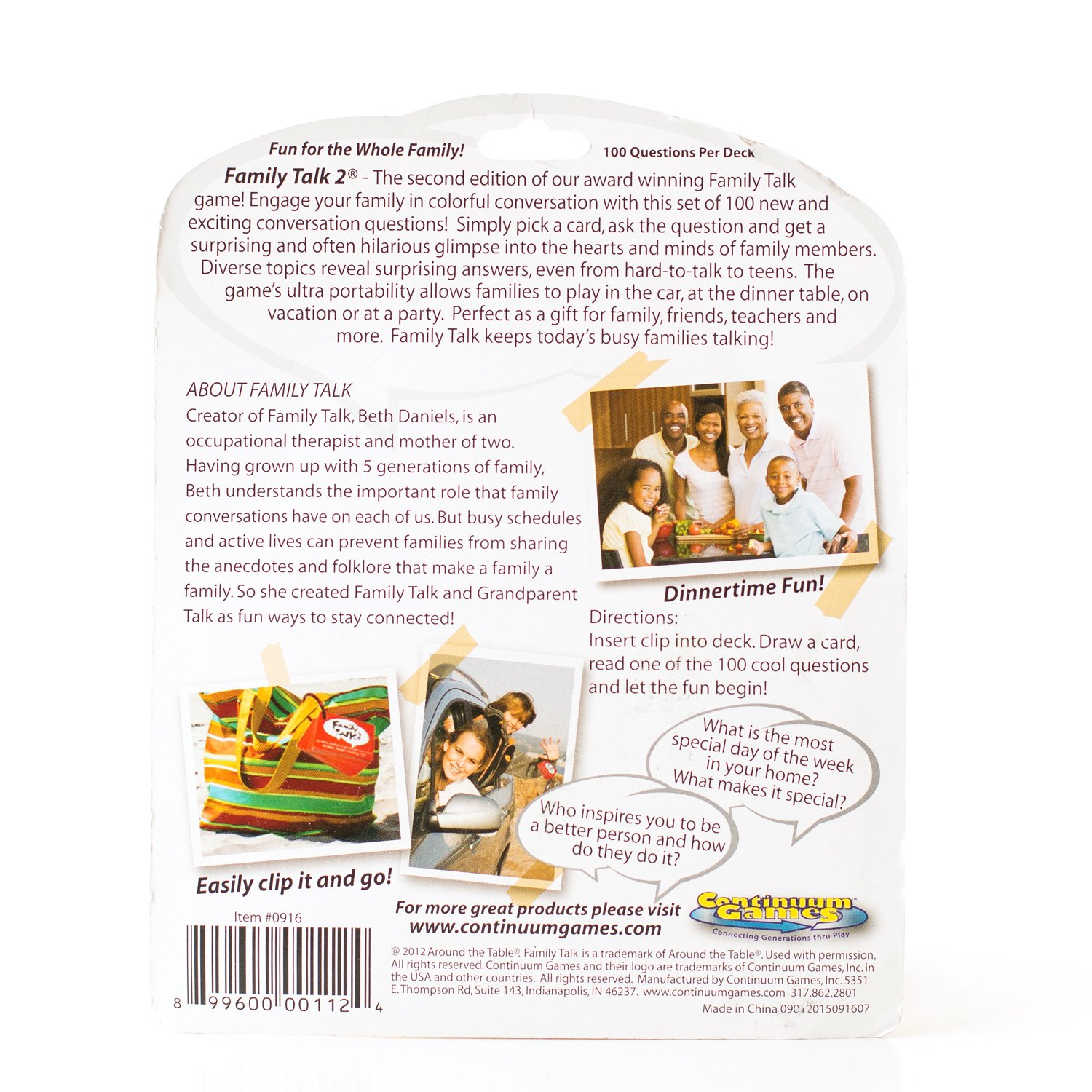 Around the Table Games Family Talk 2 Portable, Meaningful Conversation Starters
