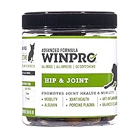 WINPRO | Dog Hip and Joint Supplement, Plasma-Powered Chews for Joint Support in Dogs of All Breeds and Sizes, Fast Acting with Collagen, 60 Count, Made in USA