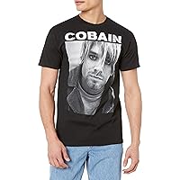 FEA Men's Kurt Cobain Black and White Photo T-Shirt