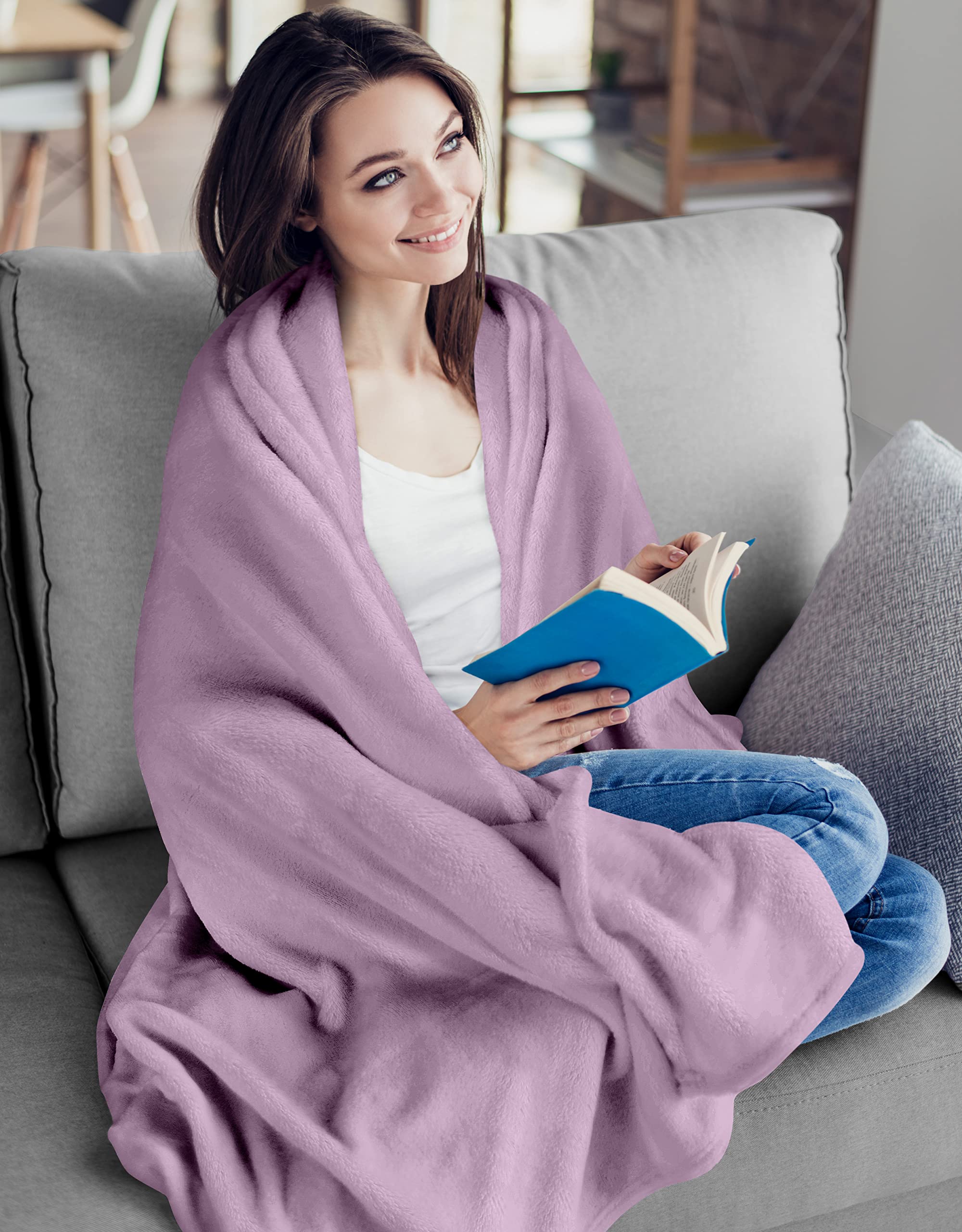 Utopia Bedding Fleece Blanket King Size Ash Grey 300GSM Luxury Fuzzy Soft Anti-Static Microfiber Bed Blanket (90x102 inches)