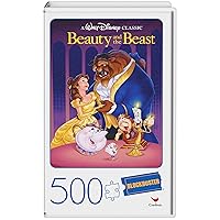 500-Piece Adult Jigsaw Puzzle in Plastic Retro Blockbuster VHS Video Case, Beauty and The Beast