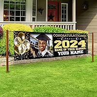 Custom Graduation Banner with Photo,Personalized Graduation Gifts,Class of 2024 Signs for Yards,Graduation Party Decorations,71 x 24in