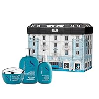 Alfaparf Milano Semi di Lino Curls Gift Set for Wavy and Curly Hair - Sulfate Free Shampoo, Mask and Defining Cream - Defines and Hydrates - Humidity Protection - Adds Shine and Softness