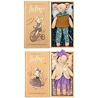 LEVLOVS Little mice in Matchbox, Handmade Mouse Doll, Linen Art Doll, Baby Gift, Nursery Decor, Minimalist Modern Gift, Gift for Kids