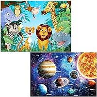 Jumbo Floor Puzzle for Kids Animal Solar Jigsaw Large Puzzles 48 Piece Ages 3-6 for Toddler Children Learning Preschool Educational Intellectual Development Toys 4-8 Years Old