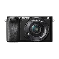 Sony Alpha A6100 Mirrorless Camera with 16-50mm Zoom Lens, Black (ILCE6100L/B) (Renewed)