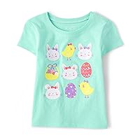 The Children's Place baby girls Bunny Eggs Graphic Short Sleeve T Shirt