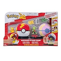 Pokemon Surprise Attack Game - 2-Inch Pikachu with Fast Ball and 2-Inch Treecko with Heal Ball Plus Six Attack Discs