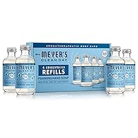 MRS. MEYER'S CLEAN DAY Foaming Hand Soap Concentrated Refills, 4 Concentrated Refills (2 Fl. Oz each), Rain Water Scent, Makes 40 Fl. Oz. of Foaming Soap Total