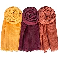 Chalier 3 PCS Hijab Scarfs for Women Soft Scarf Shawl Lightweight Long Wraps for All Season,StyleH-3?Pack