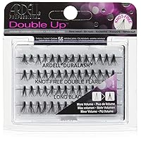 Ardell Double Up Individuals Knot-Free Long Black False Lashes, Double Flares