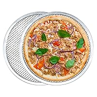pizza pan2Pcs Pizza Tray Aluminum Pizza Screen 12 inch Pizza Trays for Oven Heat Distribution Mesh Baking Tray Non Stick Pizza Trays for Oven