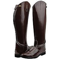 Mens Man Stirling Dress Dressage Boots with Back Zipper Riding English Equestrian Brown