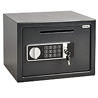 Drop Slot Safes Depository Safe, Security Keypad Cabinet Safes, 0.58 Cubic Ft Home Hotel security Safe Box with a Front Drop Slot for Cash, Bank Slips, Bills