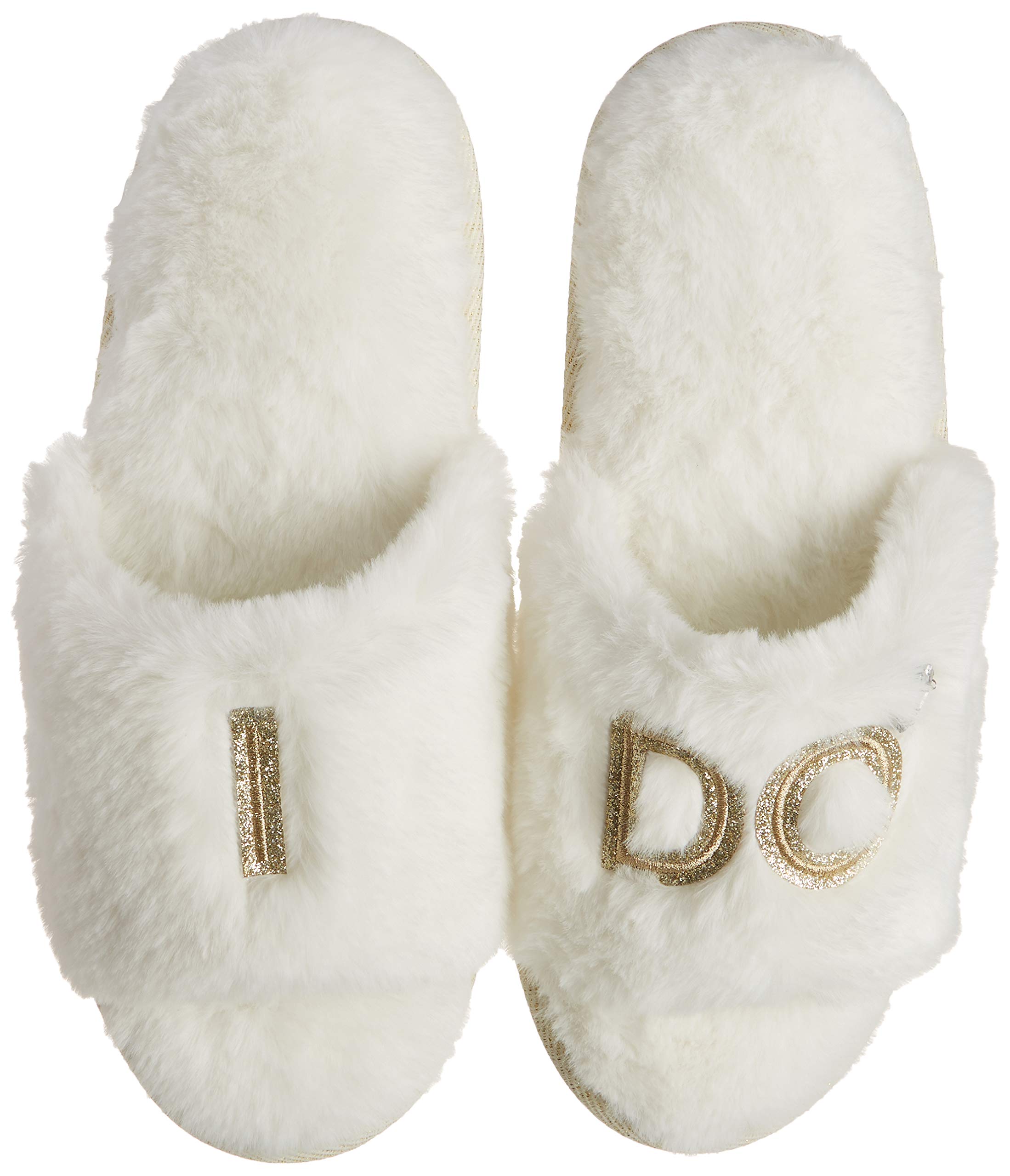 Dearfoams Women's Giftable I Do & I Do Crew Bride Slippers for Weddings and Bachelorette Party