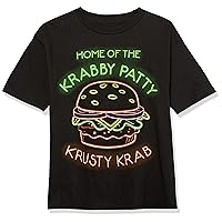 Nickelodeon Boys' Spongebob Krabby Patty Neon Sign T-Shirt