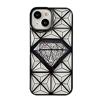 Caseative Glitter Chrome Plating Diamond Pattern Compatible with iPhone Case (Black,iPhone 14 Pro Max)